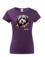 Dámské tričko s potiskem plemene Lhasa Apso s volitelným jménem