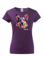 Dámské tričko s potiskem plemene Německý ovčák s volitelným jménem