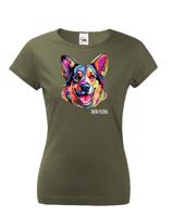 Dámské tričko s potiskem plemene Německý ovčák s volitelným jménem