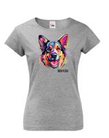 Dámské tričko s potiskem plemene Německý ovčák s volitelným jménem