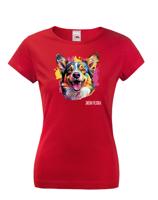 Dámské tričko s potiskem plemene Welsh Corgi Cardigan s volitelným jménem