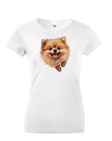 Dámské tričko s potiskem Pomerianský špic -  tričko pro milovníky psů