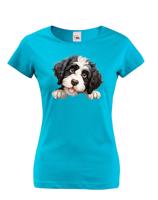 Dámské tričko s potiskem Portugalský vodný pes-  tričko pro milovníky psů