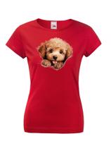 Dámské tričko s potiskem Pudl-  tričko pro milovníky psů