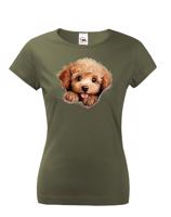 Dámské tričko s potiskem Pudl-  tričko pro milovníky psů