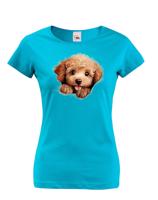 Dámské tričko s potiskem Pudl-  tričko pro milovníky psů