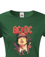 Dámské tričko s potiskem rockové kapely AC/DC - parádní tričko s kvalitním potiskem