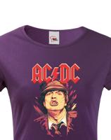 Dámské tričko s potiskem rockové kapely AC/DC - parádní tričko s kvalitním potiskem