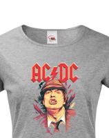 Dámské tričko s potiskem rockové kapely AC/DC - parádní tričko s kvalitním potiskem