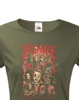 Dámské tričko s potiskem rockové kapely Slipknot - parádní tričko s kvalitním potiskem
