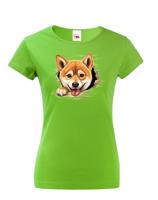 Dámské tričko s potiskem Šiba inu -  tričko pro milovníky psů