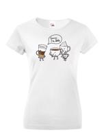 Dámské tričko s potiskem - Sorry I am latte
