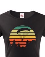 Dámské tričko s potiskem Sunset Paragliding - ideální dárek k narozeninám