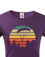 Dámské tričko s potiskem Sunset Paragliding - ideální dárek k narozeninám