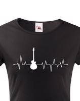 Dámské tričko s potiskem Tep - Kytara - tričko s tepem pro kytaristky