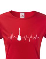 Dámské tričko s potiskem Tep - Kytara - tričko s tepem pro kytaristky