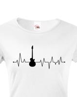 Dámské tričko s potiskem Tep - Kytara - tričko s tepem pro kytaristky
