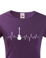 Dámské tričko s potiskem Tep - Kytara - tričko s tepem pro kytaristky