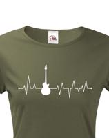 Dámské tričko s potiskem Tep - Kytara - tričko s tepem pro kytaristky