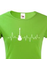 Dámské tričko s potiskem Tep - Kytara - tričko s tepem pro kytaristky