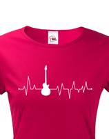 Dámské tričko s potiskem Tep - Kytara - tričko s tepem pro kytaristky