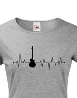 Dámské tričko s potiskem Tep - Kytara - tričko s tepem pro kytaristky