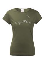 Dámské tričko s potiskem Tep Paragliding - ideální dárek k narozeninám