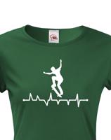 Dámské tričko s potiskem Tep - skateboard - skate tričko s tepem postavy