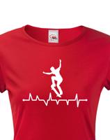 Dámské tričko s potiskem Tep - skateboard - skate tričko s tepem postavy