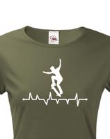 Dámské tričko s potiskem Tep - skateboard - skate tričko s tepem postavy