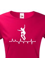 Dámské tričko s potiskem Tep - skateboard - skate tričko s tepem postavy