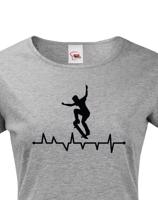Dámské tričko s potiskem Tep - skateboard - skate tričko s tepem postavy