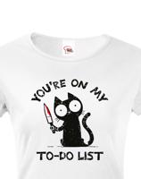 Dámské tričko s potiskem To-do list - vtipný dárek