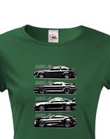 Dámské tričko s potiskem Toyota Supra History -  tričko pro milovníky aut
