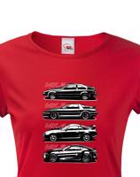 Dámské tričko s potiskem Toyota Supra History -  tričko pro milovníky aut