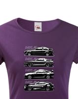 Dámské tričko s potiskem Toyota Supra History -  tričko pro milovníky aut