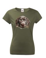 Dámské tričko s potiskem Výmarský ohař-  tričko pro milovníky psů