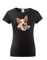 Dámské tričko s potiskem Welsh Corgi Pembroke -  tričko pro milovníky psů