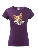 Dámské tričko s potiskem Welsh Corgi Pembroke -  tričko pro milovníky psů