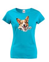 Dámské tričko s potiskem Welsh Corgi Pembroke -  tričko pro milovníky psů