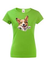 Dámské tričko s potiskem Welsh Corgi Pembroke -  tričko pro milovníky psů
