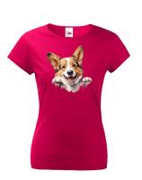 Dámské tričko s potiskem Welsh Corgi Pembroke -  tričko pro milovníky psů