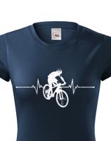 Dámské tričko s tepem cyklisty - pro nadšence MTB