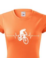 Dámské tričko s tepem cyklisty - pro nadšence MTB