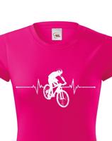 Dámské tričko s tepem cyklisty - pro nadšence MTB