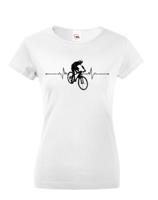 Dámské tričko s tepem cyklisty - pro nadšence MTB
