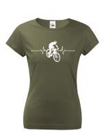 Dámské tričko s tepem cyklisty - pro nadšence MTB