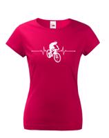 Dámské tričko s tepem cyklisty - pro nadšence MTB