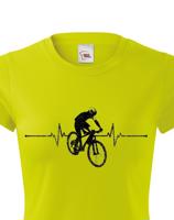 Dámské tričko s tepem cyklisty - pro nadšence MTB