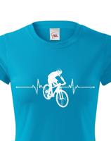 Dámské tričko s tepem cyklisty - pro nadšence MTB